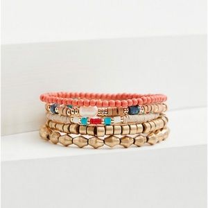 ❗️Sale❗️Gold Tone & Multi Bead Stretch Bracelet